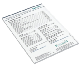 Papierblatt mit der Überschrift "Preisliste Klinik St. Wolfgang", zeigt eine detaillierte Auflistung von medizinischen Leistungen und Preisen. Im Kontext einer bayerischen Privatklinik. Logos und Kontaktinformationen sichtbar.