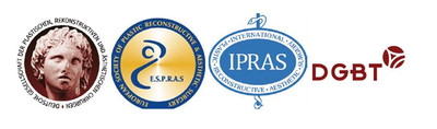 Fünf Logos verschiedener medizinischer Gesellschaften nebeneinander, darunter: E.S.P.R.A.S, IPRAS, DGBT. Befindet sich auf einer Website eines Hotels und einer privaten Klinik in Bayern.